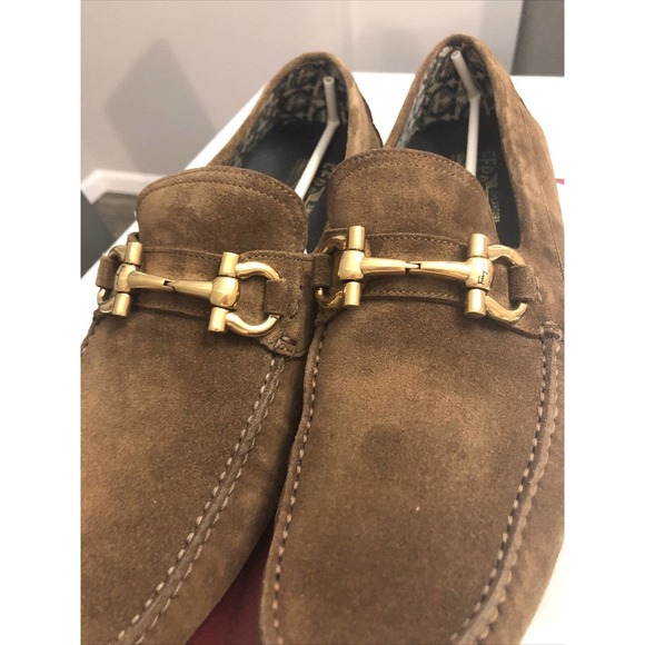 Salvatore Ferragamo Parigi 20 Brown Suede Driver Loafers size 10.5 main image 4